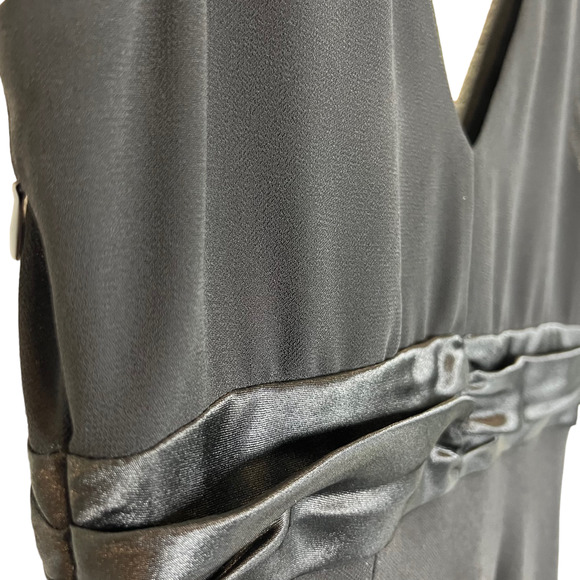 Signature by Robbie Bee Womens Cocktail Dress Sz 8 Black Sleeveless Rhinestones - Picture 6 of 8